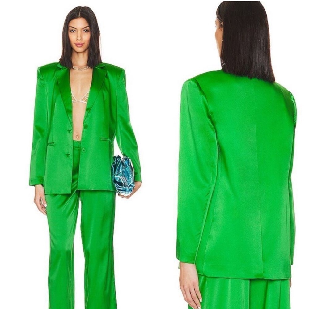 Retrofete SER.O.YA Green Silk Blazer, NWT, Size XS